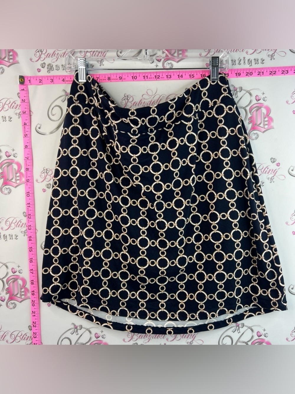 Seg’ments luxe skort skirt shorts underneath Navy Chain-Print Women's Skort